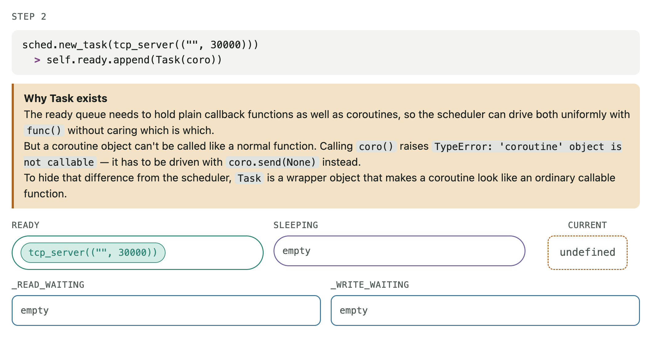I/O event loop execution STEP 2/16